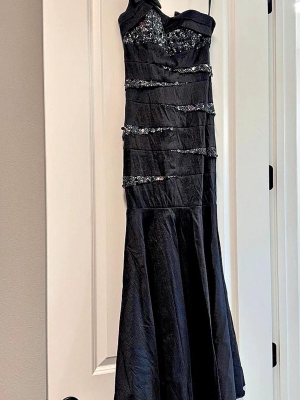 Cache Black Embellished Maxi Dress Size 4 Like New